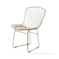 Réplica da cadeira de arame dourado Harry Bertoia Side